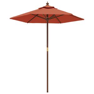 vidaXL Hageparasoll med trestang terrakotta 196x231 cm