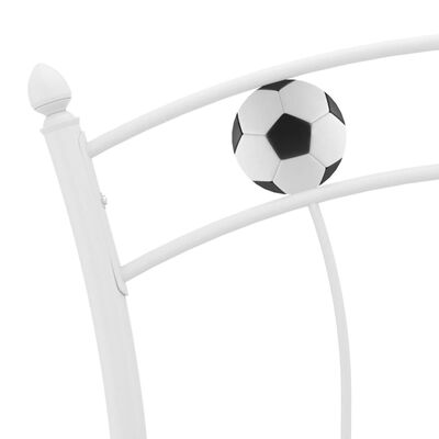 vidaXL Sengeramme med fotballdesign hvit metall 90x200 cm