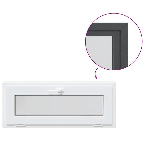 vidaXL Kjellervindu RISOR 110x40 cm vipp 2 glass antrasitt