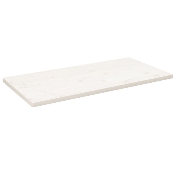 vidaXL Bordplate hvit 110x60x2,5 cm heltre furu rektangul&aelig;r