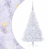 vidaXL Kunstig juletre med 150 LED med stativ Hvit 120 cm PVC og st&aring;l