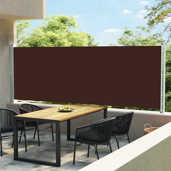 vidaXL Uttrekkbar sidemarkise 160x600 cm brun