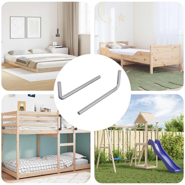 vidaXL Unbrakon&oslash;kkel 2 pcs s&oslash;lv 32 x 86 mm St&aring;l