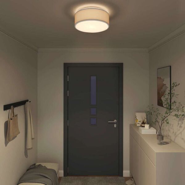 vidaXL Taklampe med s&oslash;kelys Gr&aring; 38 x 38 x 13,5 cm stoff