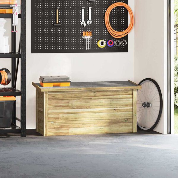 vidaXL Lagringsboks Brun 119 x 44.5 x 58 cm Imprignerte furu