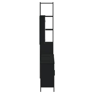 vidaXL Baderomsmøbler 4 stk svart konstruert tre