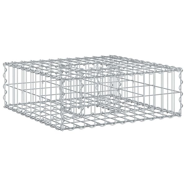 vidaXL Gabion hevet seng s&oslash;lv 60 x 60 x 20 cm Galvanisert St&aring;l