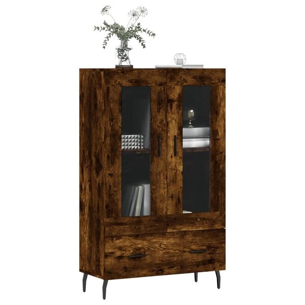 vidaXL Highboard r&oslash;kt eik 69,5x31x115 cm konstruert tre