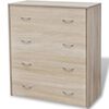 vidaXL Skjenk med 4 skuffer 60 x 30,5 x 71 cm eik