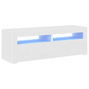vidaXL TV-benk med LED-lys hvit 120x35x40 cm