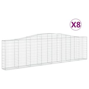 vidaXL Gabionkurver buede 8 stk 400x30x100/120 cm galvanisert jern