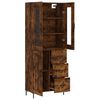 vidaXL Highboard r&oslash;kt eik 69,5x34x180 cm konstruert tre