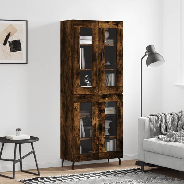 vidaXL Highboard r&oslash;kt eik 69,5x34x180 cm konstruert tre