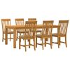 vidaXL Spisestuesett 7 stk. Beige Massivt Eiketre