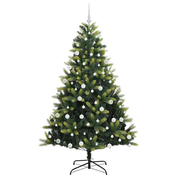 vidaXL Kunstig leddet juletre med 300 LED-lamper gr&oslash;nn 180 cm