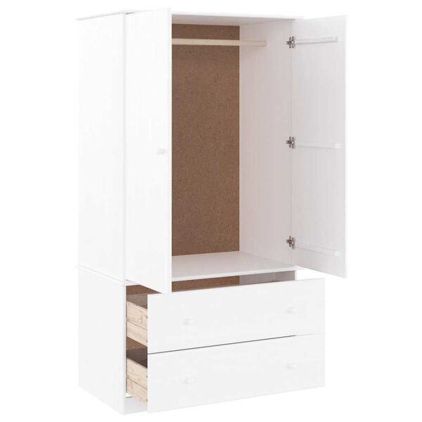vidaXL Garderobe ALTA hvit 90x55x170 cm heltre furu