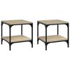 vidaXL Sidebord 2 stk sonoma eik 40x40x40 cm konstruert tre