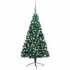 vidaXL Forh&aring;ndsbelyst kunstig halvt juletre med kulesett gr&oslash;nn 210 cm