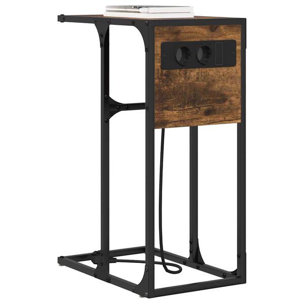 vidaXL Nattbordskap R&oslash;kt eik 41,5 x 26 x 60,5 cm Konstruert tre