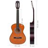 vidaXL Klassisk gitar for nybegynnere med veske 3/4 36"