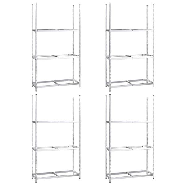 vidaXL Dekkstativer 3 lag 4 stk s&oslash;lv 110x40x200 cm st&aring;l