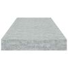 vidaXL Flytende vegghyller 4 stk betonggr&aring; 60x23,5x3,8 cm MDF