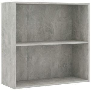 vidaXL Bokhylle 2 niv&aring;er betonggr&aring; 80x30x76,5 cm konstruert tre