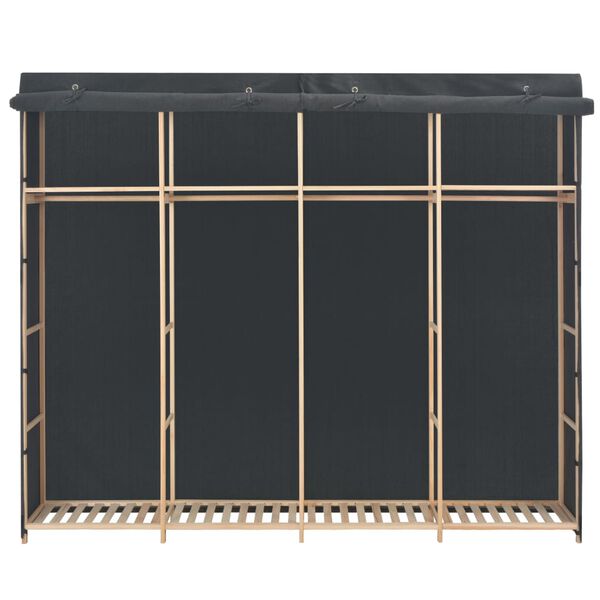 vidaXL Garderobeskap gr&aring; 200x40x170 cm stoff