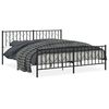 vidaXL Sengeramme i metall med hode- og fotgavl svart 183x213 cm