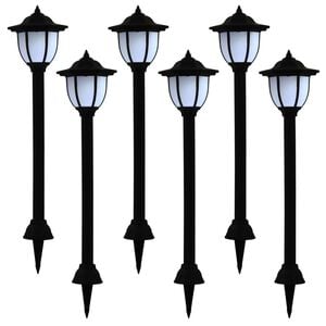 vidaXL Utend&oslash;rs sollampe 6 stk LED svart