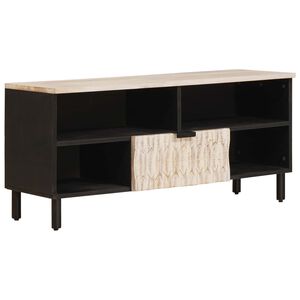 vidaXL TV-skap Hvit Vask Finish 100 x 33 x 46 cm Massiv mango tre