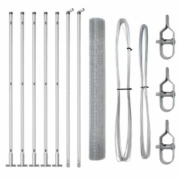 vidaXL Gjerde med innlegg. sølv 0.8 x 10 m Stål