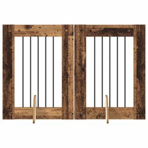 vidaXL Hundegate med stender 2 pcs Gammelt tre 60 x 80 cm