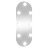 vidaXL Veggspeil med LED-lys 20x50 cm glass oval