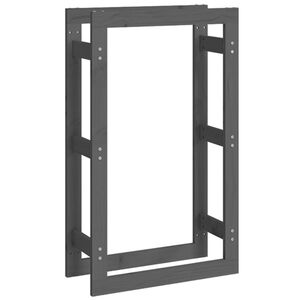 vidaXL Vedstativ gr&aring; 60x25x100 cm heltre furu