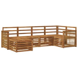 vidaXL Seksjonssofa Sett 5 pcs Naturlig Solid akasietre