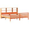 vidaXL Seng med bokhylle uten madrass voksbrun 200x200 cm heltre