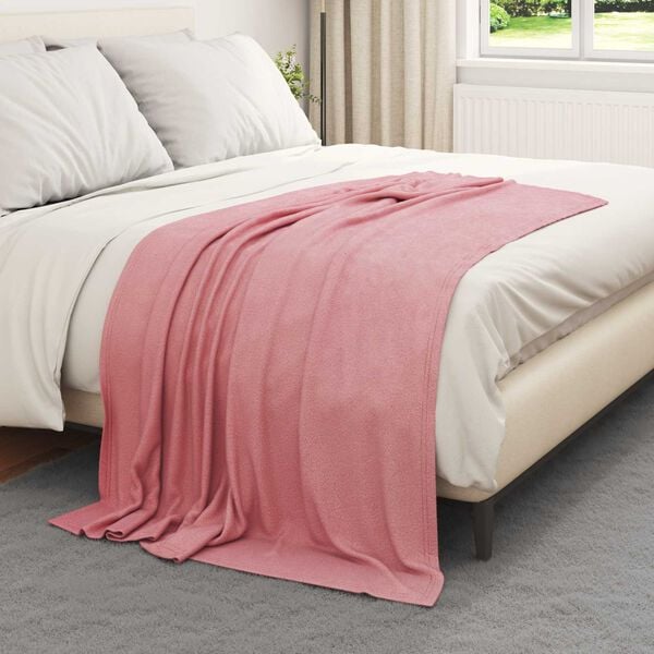 vidaXL Kastteppe Rosa 170 x 130 cm Fleece