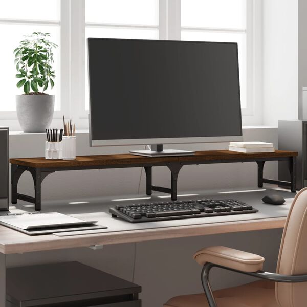 vidaXL Skjermstativ brun eik 105x23x15,5 cm konstruert tre