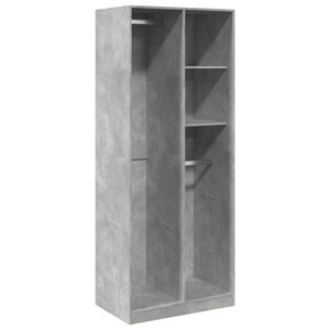 vidaXL Garderobe betonggr&aring; 80x50x200 cm konstruert tre