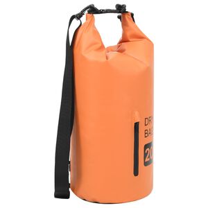 vidaXL T&oslash;rrsekk med glidel&aring;s oransje 20 L PVC
