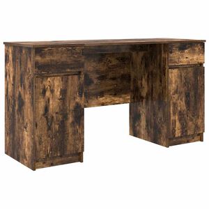 vidaXL Skrivebord R&oslash;kt eik Konstruert tre 140 x 49 x 76 cm