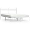 vidaXL Sengeramme i metall med sengegavl hvit 150x200 cm
