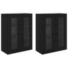 vidaXL Vegghotell 2 stk. Svart Eik 69,5 x 34 x 90 cm Konstruert tre