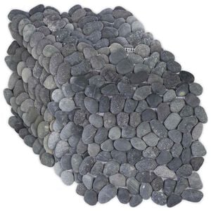 vidaXL Pebble Fliser Gr&aring; 30 x 30 cm Elvestein