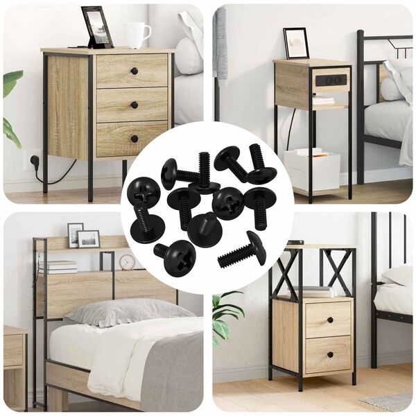 vidaXL Slipeskruer 8182 pcs Svart M4 x 10 mm Jern