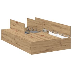 vidaXL Seng med lagring Artisan Eik 120 x 190 cm Konstruert tre