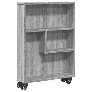 vidaXL Smal oppbevaringsvogn gr&aring; sonoma 48x13x68 cm konstruert tre