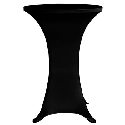 vidaXL Stående bordduk Ø60 cm svart strekk 4 stk