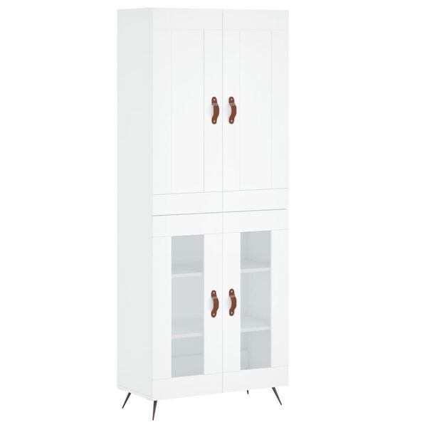 vidaXL Highboard hvit 69,5x34x180 cm konstruert tre